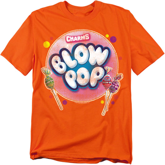 Tootsie Roll - Blow Pop Bubble - Short Sleeve Adult 18/1 - Orange T-shirt
