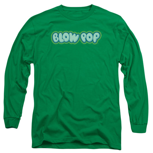 Tootsie Roll - Blow Pop Logo - Long Sleeve Adult 18/1 - Kelly Green T-shirt