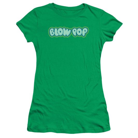 Tootsie Roll - Blow Pop Logo - Short Sleeve Junior Sheer - Kelly Green T-shirt