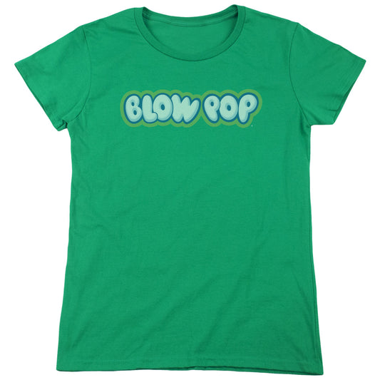 Tootsie Roll - Blow Pop Logo - Short Sleeve Womens Tee - Kelly Green T-shirt