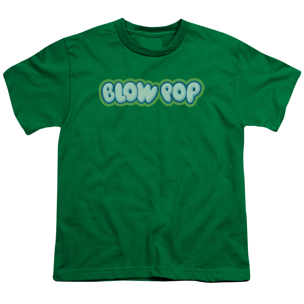 Tootsie Roll - Blow Pop Logo - Short Sleeve Youth 18/1 - Kelly Green T-shirt