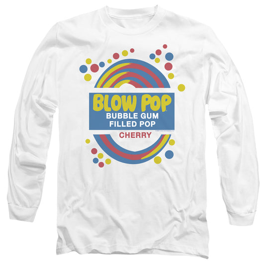 Tootsie Roll - Blow Pop Label - Long Sleeve Adult 18/1 - White T-shirt