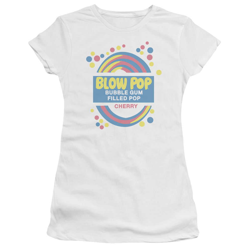 Tootsie Roll - Blow Pop Label - Short Sleeve Junior Sheer - White T-shirt