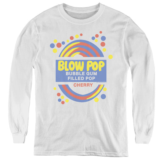 Tootsie Roll - Blow Pop Label - Youth Long Sleeve Tee - White