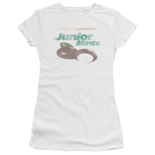 Tootsie Roll - Junior Mints Logo - Short Sleeve Junior Sheer - White T-shirt