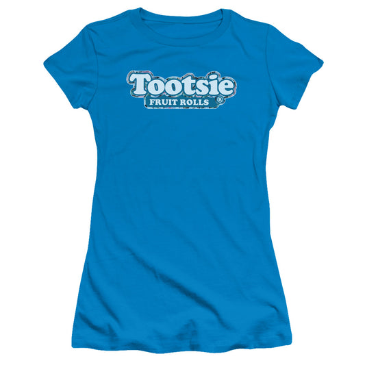 Tootsie Roll - Tootsie Fruit Rolls Logo - Short Sleeve Junior Sheer - Turquoise T-shirt