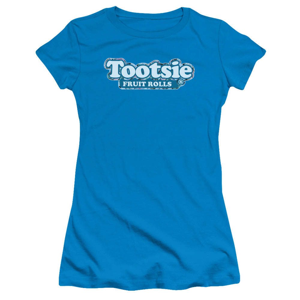 Tootsie Roll - Tootsie Fruit Rolls Logo - Short Sleeve Junior Sheer - Turquoise T-shirt