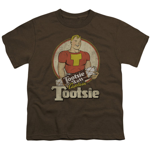 Tootsie Roll - Captain Tootsie - Short Sleeve Youth 18/1 - Coffee T-shirt