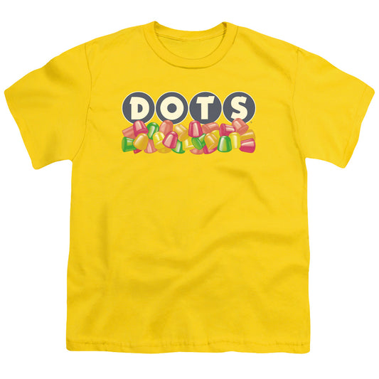 Tootsie Roll - Dots Logo - Short Sleeve Youth 18/1 - Yellow T-shirt