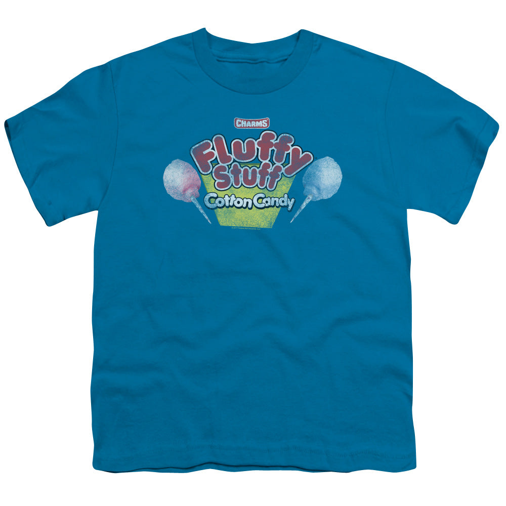 Tootsie Roll - Fluffy Stuff Logo - Short Sleeve Youth 18/1 - Turquoise T-shirt