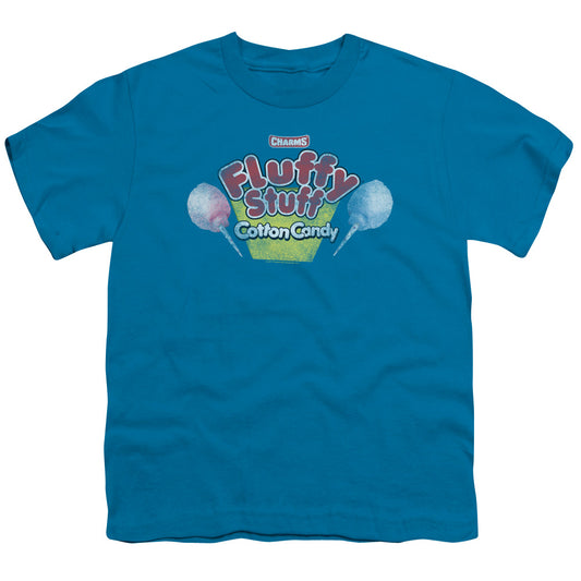 Tootsie Roll - Fluffy Stuff Logo - Short Sleeve Youth 18/1 - Turquoise T-shirt