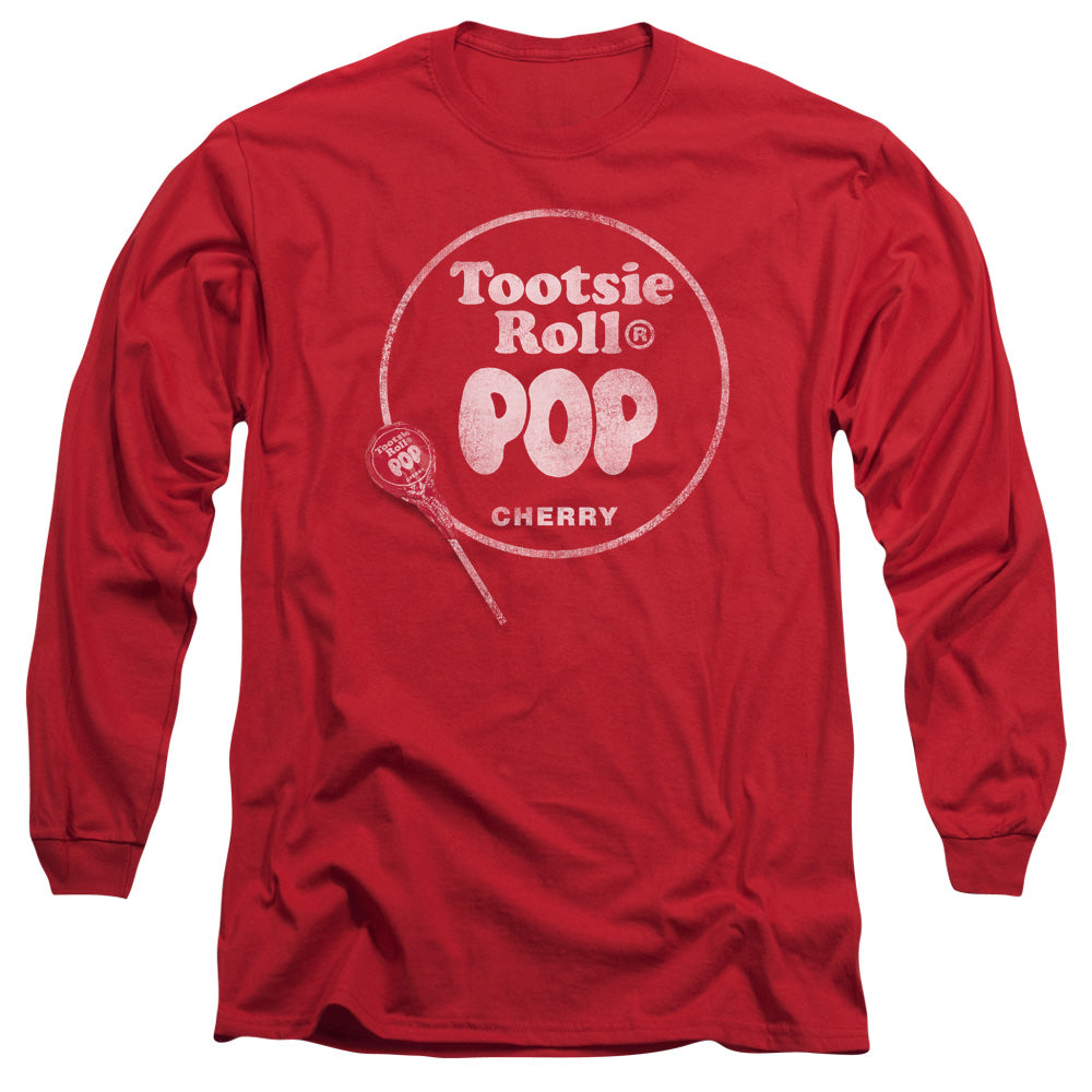 Tootsie Roll - Tootsie Roll Pop Logo - Long Sleeve Adult 18/1 - Red T-shirt