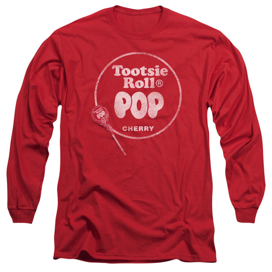 Tootsie Roll - Tootsie Roll Pop Logo - Long Sleeve Adult 18/1 - Red T-shirt