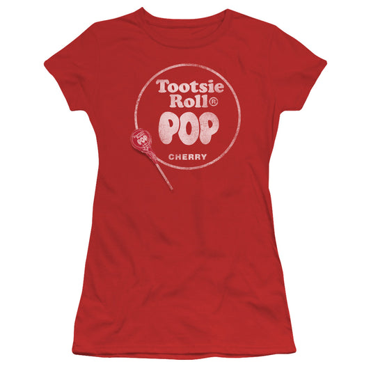 Tootsie Roll - Tootsie Roll Pop Logo - Short Sleeve Junior Sheer - Red T-shirt