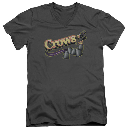 Tootise Roll - Crows - Short Sleeve Adult V-neck - Charcoal T-shirt