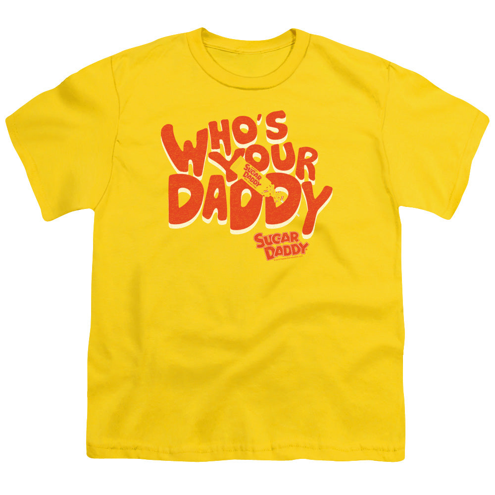 Tootsie Roll - Whos Your Daddy - Short Sleeve Youth 18/1 - Yellow T-shirt
