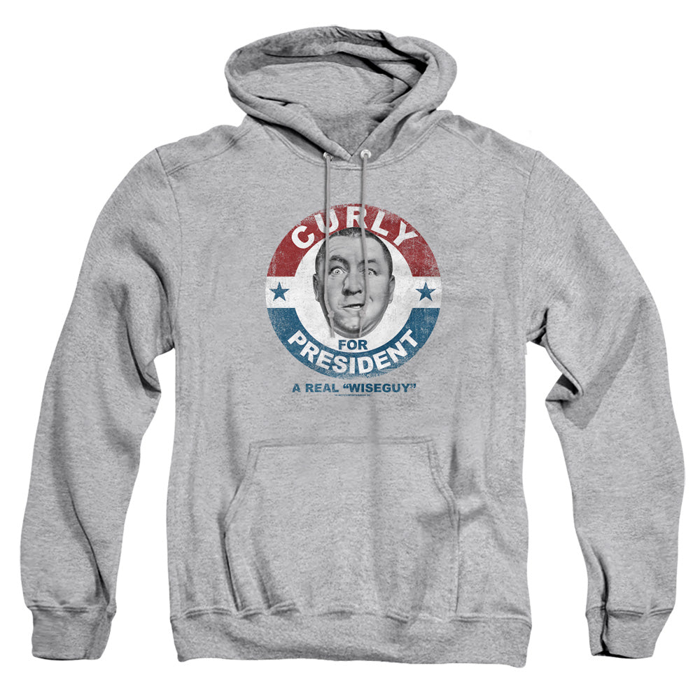 Three Stooges - Curly For President - Adult Pull-over Hoodie - Athletic Heather