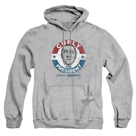 Three Stooges - Curly For President - Adult Pull-over Hoodie - Athletic Heather