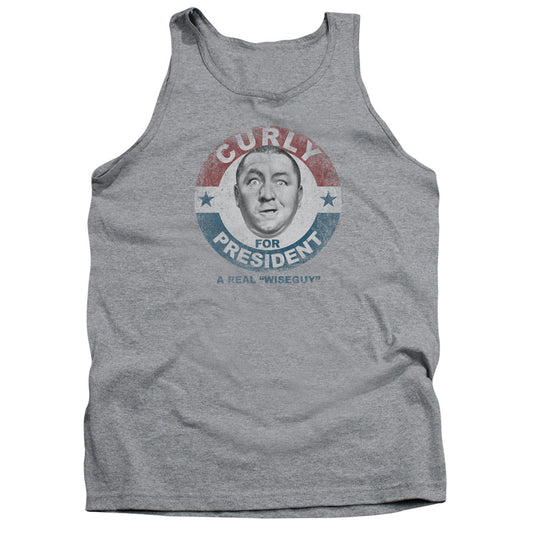 Three Stooges Curly For President - Adult Tank - Athletic Heather