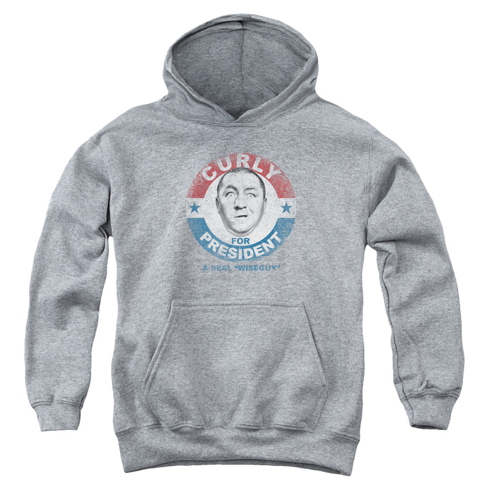 Three Stooges - Curly For President - Youth Pull-over Hoodie - Heather