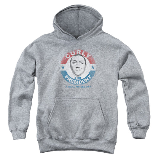 Three Stooges - Curly For President - Youth Pull-over Hoodie - Heather