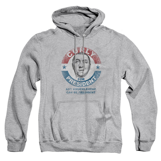 Three Stooges - Curly For President - Adult Pull-over Hoodie - Athletic Heather