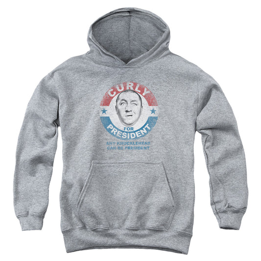 Three Stooges - Curly For President - Youth Pull-over Hoodie - Heather
