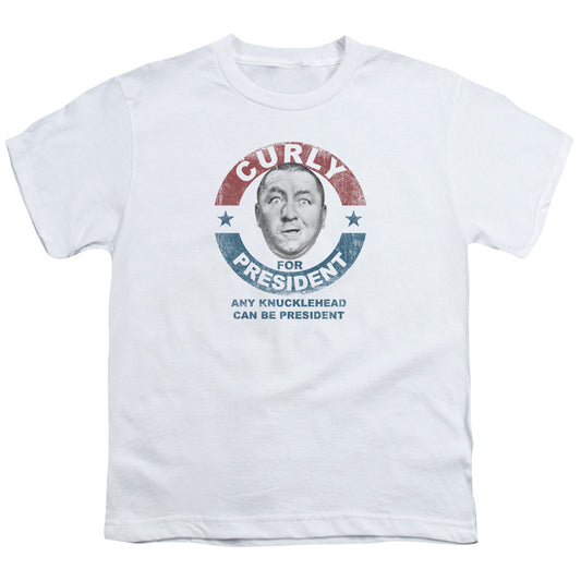 THREE STOOGES CURLY FOR PRESIDENT - S/S YOUTH 18/1 - WHITE T-Shirt