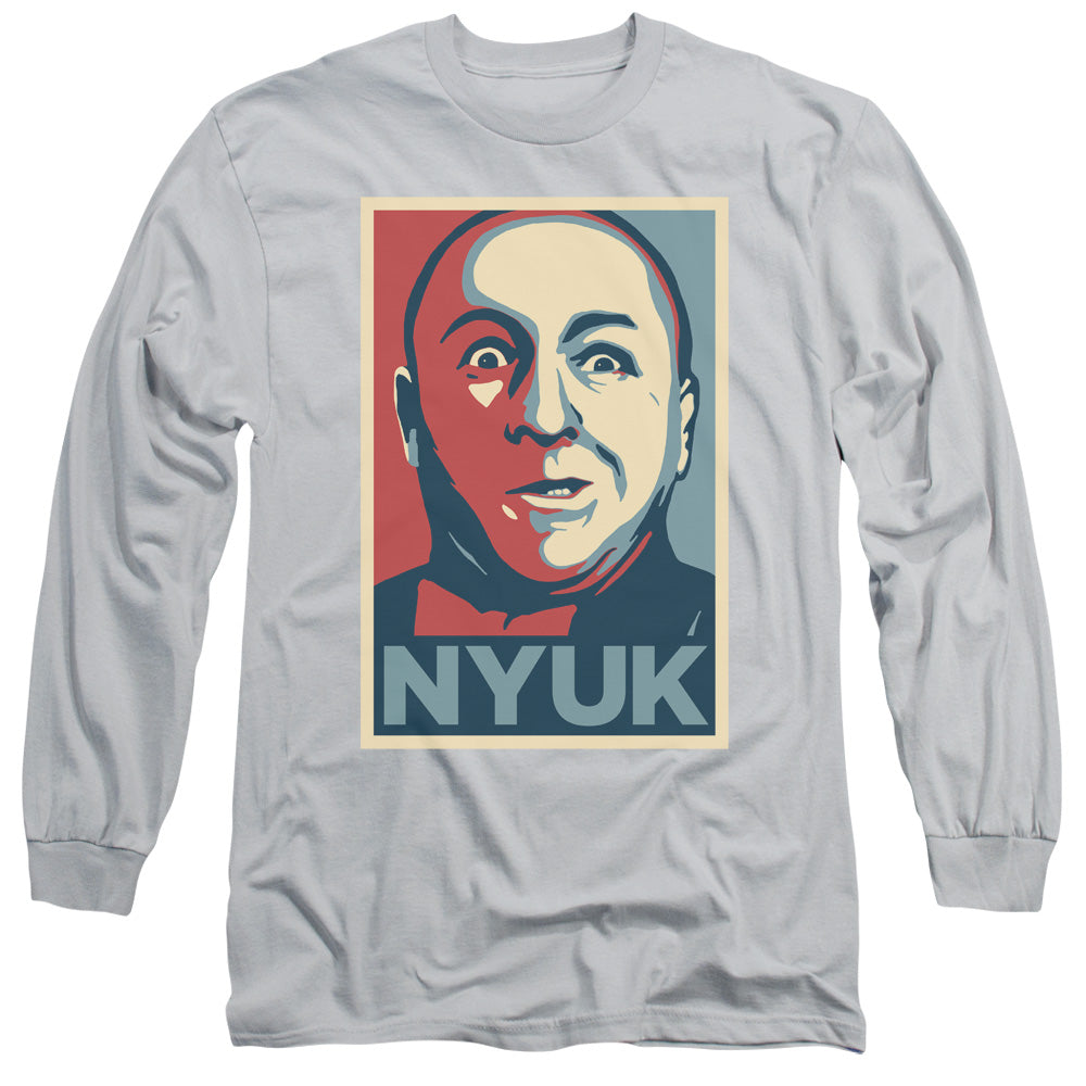 Three Stooges - Nyuk - Long Sleeve Adult 18/1 - Silver T-shirt