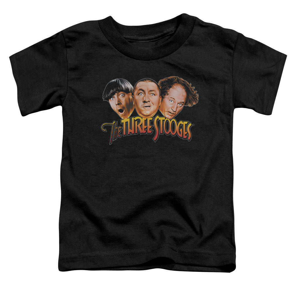 Three Stooges - Three Head Logo - Short Sleeve Toddler Tee - Black T-shirt