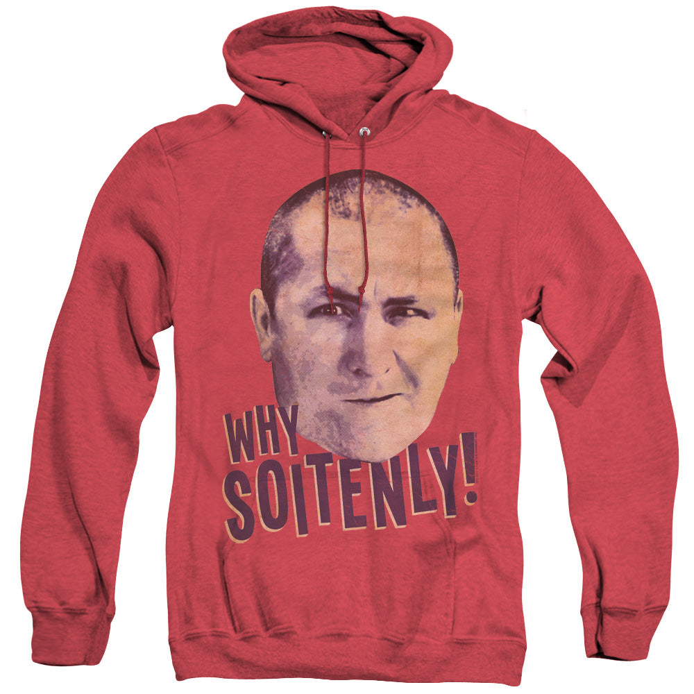 Three Stooges - Why Soitenly - Adult Heather Hoodie - Red