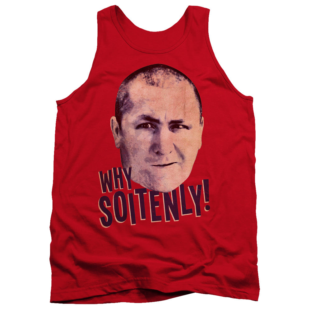 Three Stooges - Why Soitenly - Adult Tank - Red