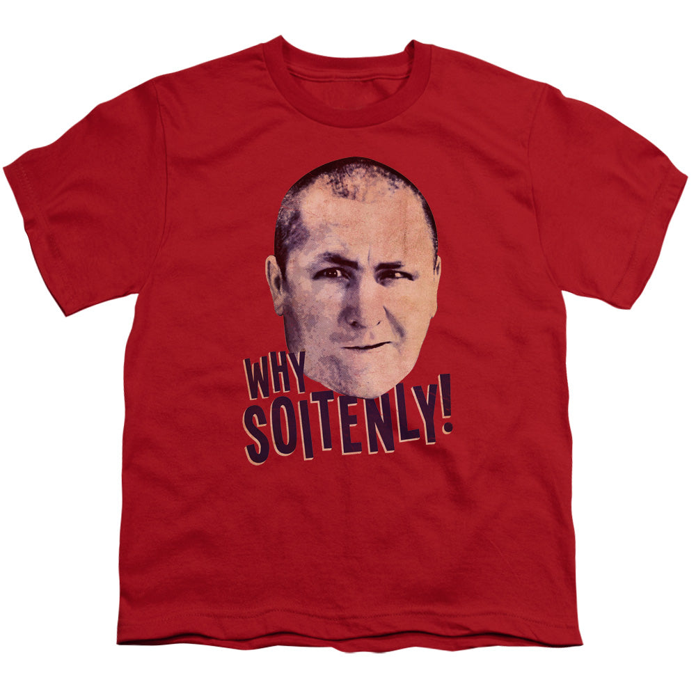 Three Stooges - Why Soitenly - Short Sleeve Youth 18/1 - Red T-shirt