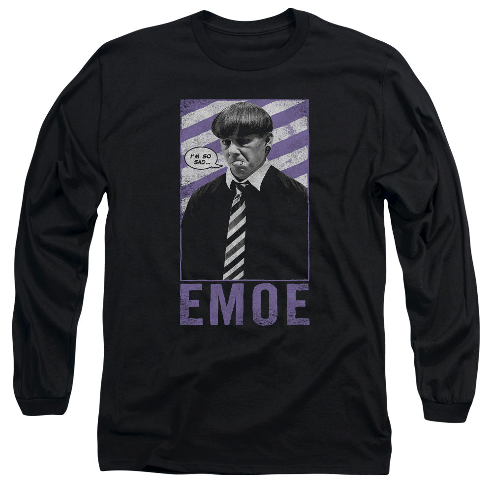 Three Stooges - Emoe - Long Sleeve Adult 18/1 - Black T-shirt