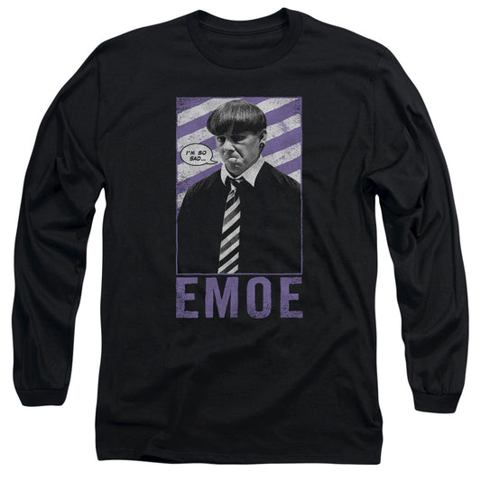 Three Stooges - Emoe - Long Sleeve Adult 18/1 - Black T-shirt