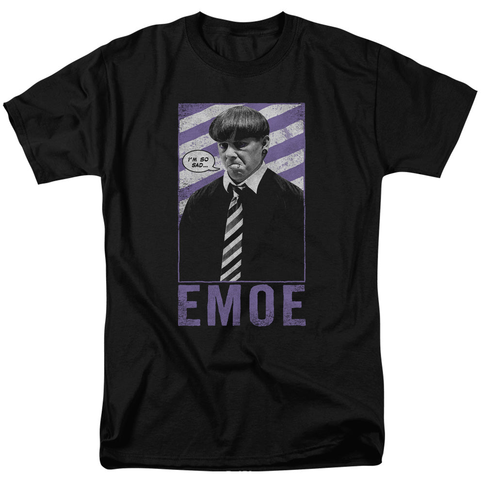 Three Stooges - Emoe - Short Sleeve Adult 18/1 - Black T-shirt