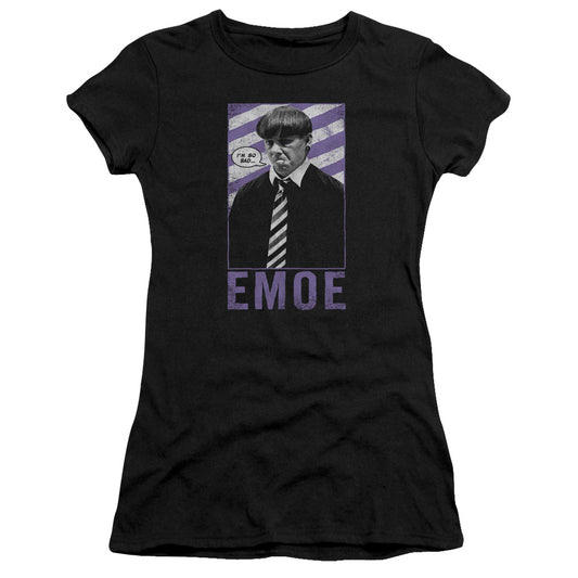 Three Stooges - Emoe - Short Sleeve Junior Sheer - Black T-shirt