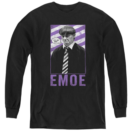 Three Stooges - Emoe - Youth Long Sleeve Tee - Black