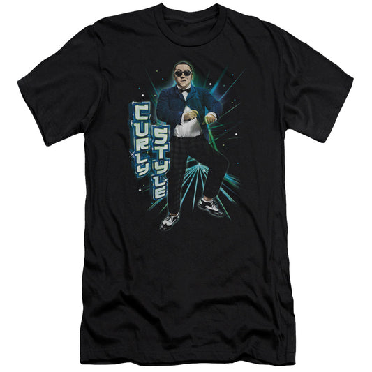 Three Stooges - Curly Style - Short Sleeve Adult 30/1 - Black T-shirt