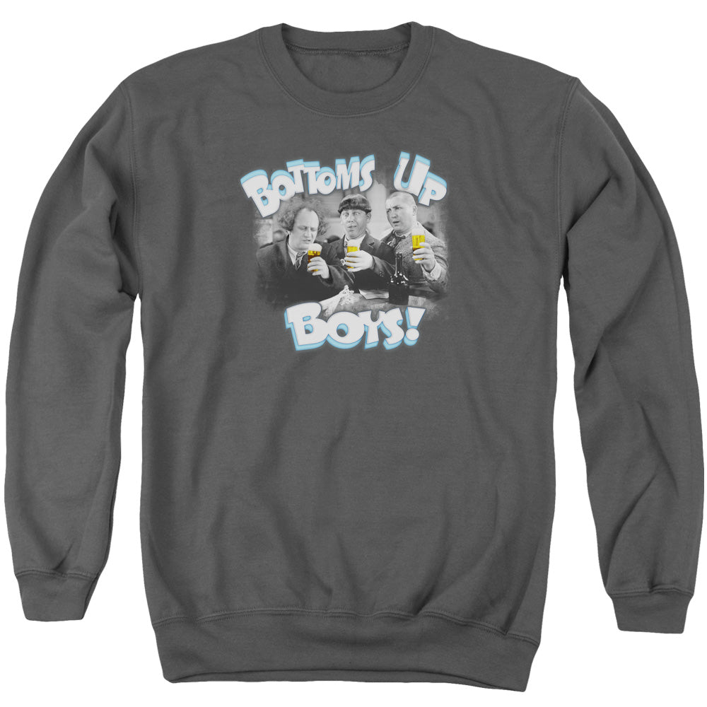 Three Stooges - Bottoms Up - Adult Crewneck Sweatshirt - Charcoal