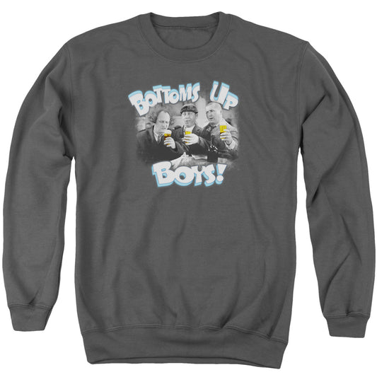 Three Stooges - Bottoms Up - Adult Crewneck Sweatshirt - Charcoal