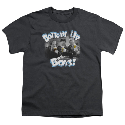 Three Stooges - Bottoms Up - Short Sleeve Youth 18/1 - Charcoal T-shirt