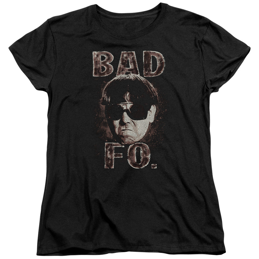 Three Stooges - Bad Moe Fo - Short Sleeve Womens Tee - Black T-shirt