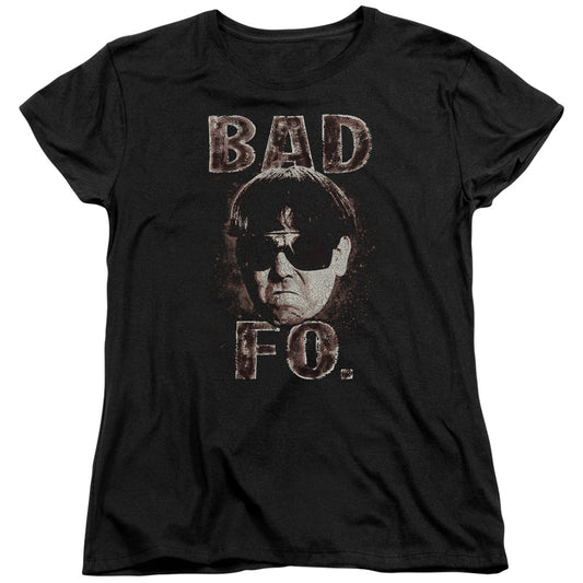 Three Stooges - Bad Moe Fo - Short Sleeve Womens Tee - Black T-shirt