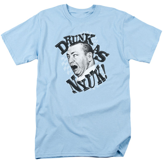 Three Stooges - Drunk - Short Sleeve Adult 18/1 - Light Blue T-shirt