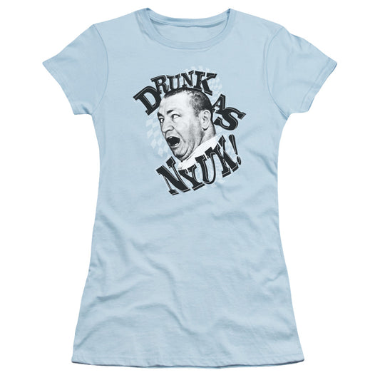 THREE STOOGES DRUNK - S/S JUNIOR SHEER - LIGHT BLUE T-Shirt