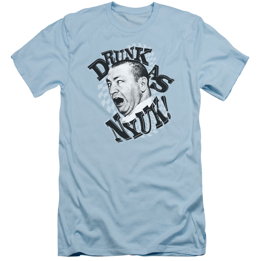 Three Stooges - Drunk - Short Sleeve Adult 30/1 - Light Blue T-shirt