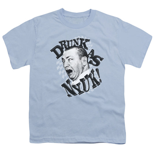 Three Stooges - Drunk - Short Sleeve Youth 18/1 - Light Blue T-shirt
