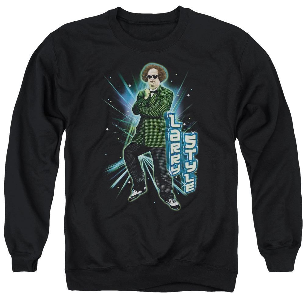 Three Stooges - Larry Style - Adult Crewneck Sweatshirt - Black