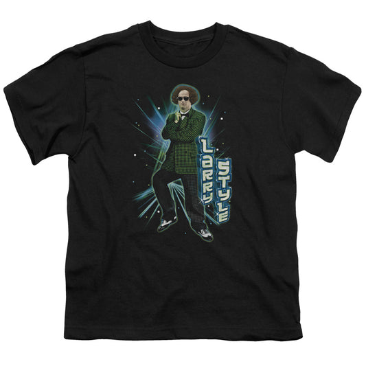 Three Stooges - Larry Style - Short Sleeve Youth 18/1 - Black T-shirt
